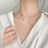 2021  Double layer Chain Gold Choker Necklace Women Korean Style Pearl Pendant Necklace  Jewelry Collar