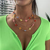 2020 Exaggerated Bohemia Handmade Pineapple Strawberry Cherry Colorful Beaded Flower Necklace for Women Vacation Jewellery