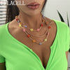 2020 Exaggerated Bohemia Handmade Pineapple Strawberry Cherry Colorful Beaded Flower Necklace for Women Vacation Jewellery
