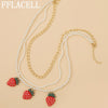 2020 Exaggerated Bohemia Handmade Pineapple Strawberry Cherry Colorful Beaded Flower Necklace for Women Vacation Jewellery
