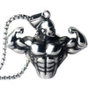 2022 Exaggerated Strong Figure Pendant Necklace Men's Gold Bodybuilding Arm Muscle Statue Pendant Necklace