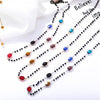 2022 Bohemian Colorful Zircon Black Crystal Seed Bead Long Chain Necklace For Women Trendy Women Jewelry Statement