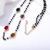 2022 Bohemian Colorful Zircon Black Crystal Seed Bead Long Chain Necklace For Women Trendy Women Jewelry Statement