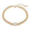 2022 Gold Cuban Chain Bracelet CZ Zirconia Heart Charm  Bracelets For Woman Classic Jewelry Accessories Party Gift