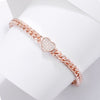 2022 Gold Cuban Chain Bracelet CZ Zirconia Heart Charm  Bracelets For Woman Classic Jewelry Accessories Party Gift