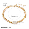 2022 Gold Cuban Chain Bracelet CZ Zirconia Heart Charm  Bracelets For Woman Classic Jewelry Accessories Party Gift