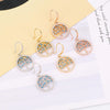 2022 Hollow Tree of Life Drop Earrings For Women Gold Silvery Round Blue Cubic Zircon Earring Woman Jewelry Gift Accessories