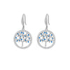 2022 Hollow Tree of Life Drop Earrings For Women Gold Silvery Round Blue Cubic Zircon Earring Woman Jewelry Gift Accessories