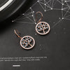 2022 Hollow Tree of Life Drop Earrings For Women Gold Silvery Round Blue Cubic Zircon Earring Woman Jewelry Gift Accessories