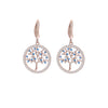 2022 Hollow Tree of Life Drop Earrings For Women Gold Silvery Round Blue Cubic Zircon Earring Woman Jewelry Gift Accessories