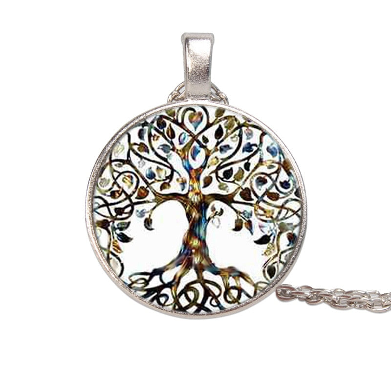 2021 Alloy Life Tree Time Glass Necklace Pendant Necklace Sweater Chain For Women Gift