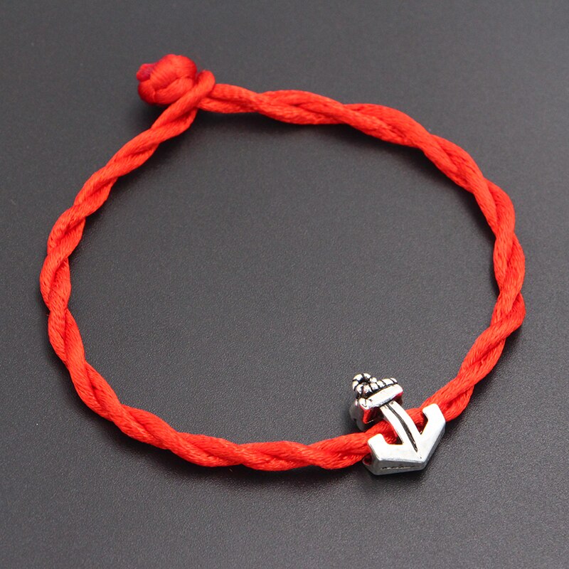 2021  I Love Bike Beads Charms 4mm Red Thread String Bracelet Lucky Red Handmade Rope Charm Bracelet for Women Men Jewelry