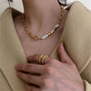 2021 Korean Round Buckle Necklace Necklace Bracelet Female, Female Party Accessory Gift Gold Pearl Natural Cm Women Bamboo