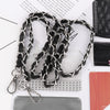 2022 Long 120cm Metal Purse Chain Strap Handle Replacement Metal with PU Leather Bag Chain Strap  For Handbag Shoulder Bag