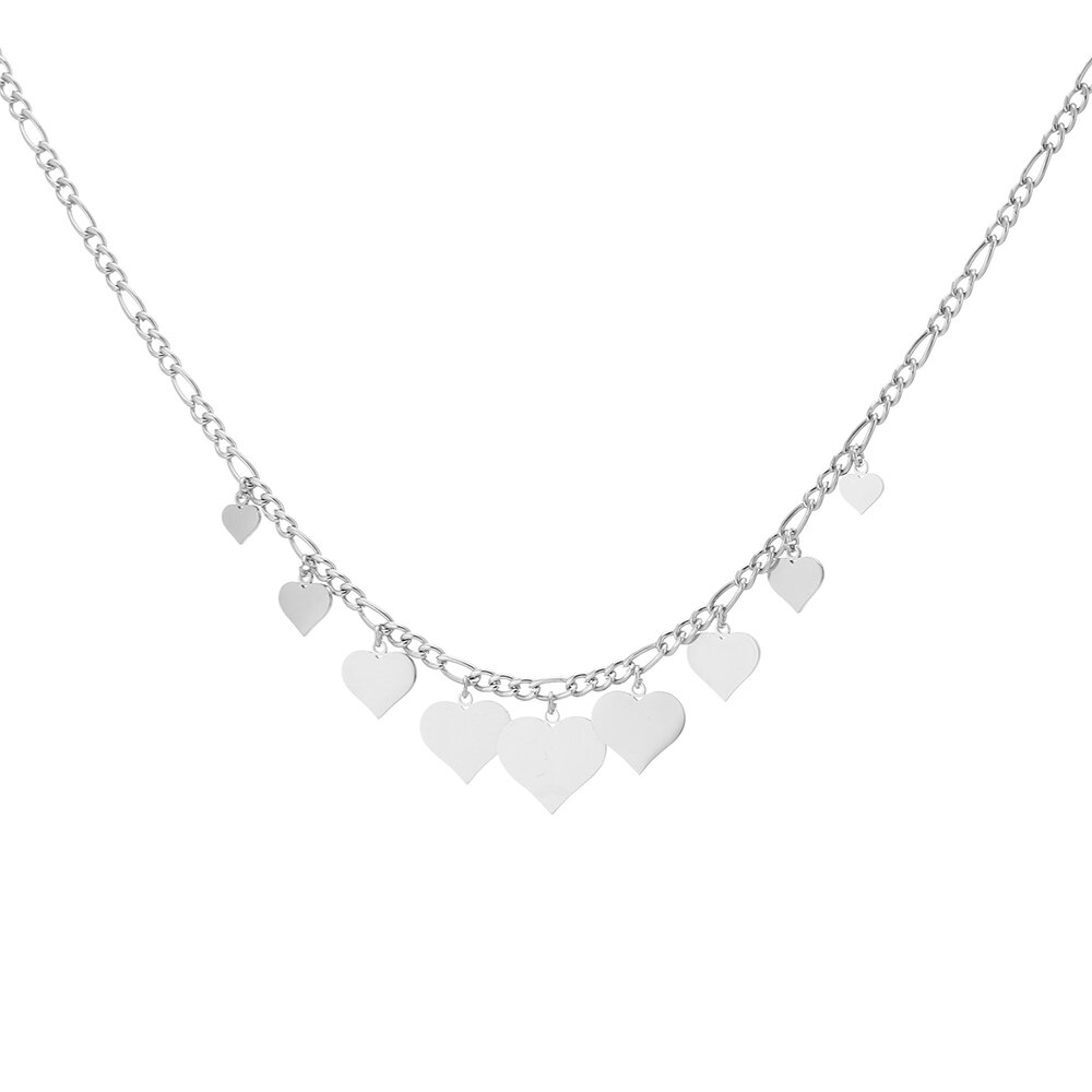 2022 Love Heart Pendant Stainless Steel Necklaces For Woman Rose Gold Color Choker Necklace Wedding Statement Jewelry Gifts