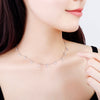 2022 Lovely CZ Zircon Cubic Star Moon Heart Pendant Necklace Rose Silvery Chain Choker Necklaces For Woman Jewelry