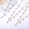 2022 Lovely CZ Zircon Cubic Star Moon Heart Pendant Necklace Rose Silvery Chain Choker Necklaces For Woman Jewelry