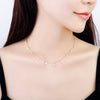 2022 Lovely CZ Zircon Cubic Star Moon Heart Pendant Necklace Rose Silvery Chain Choker Necklaces For Woman Jewelry