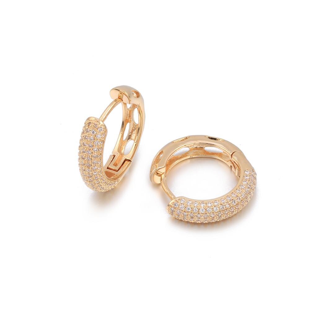 2022 Minimalist Zircon Circle Geometric Round Hoop Earrings Gold and Silvery Vintage Japan Korean Earring Jewelry For Women