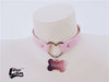 2021  Pink Peach Heart Dog bone shape DADDY&PUPPY Choker Short Clavicle Necklaces  Jewelry For Girl Cute Jewelry DDLG