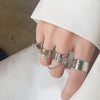 2020  Punk Style Chain Link Multiple Finger Open Rings for Women Party Concert Ceremony  Jewelry Gift