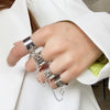 2020  Punk Style Chain Link Multiple Finger Open Rings for Women Party Concert Ceremony  Jewelry Gift