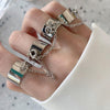 2020  Punk Style Chain Link Multiple Finger Open Rings for Women Party Concert Ceremony  Jewelry Gift