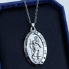 2022 Retro St. Christopher Oval Pendant Necklace for Women  Pendant Clavicle Chain Accessories Party Jewelry