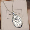 2022 Retro St. Christopher Oval Pendant Necklace for Women  Pendant Clavicle Chain Accessories Party Jewelry