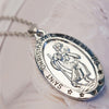 2022 Retro St. Christopher Oval Pendant Necklace for Women  Pendant Clavicle Chain Accessories Party Jewelry