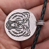 2022 Retro Style Stainless Steel Bear Paw Round Necklace Men's Trend Roaring Bear Print Pendant Necklace