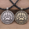 2022 Retro Style Stainless Steel Bear Paw Round Necklace Men's Trend Roaring Bear Print Pendant Necklace