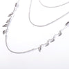 2022 Stainless Steel Necklace For Women Silvery Chain Leaf-Shaped Pendant Multi Layered Female Necklaces Accessories Jewelry