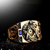 2022 Trendy Bohemian Crystal Inlaid Ring Masonic Ring Men's Ring Accessories Party Jewelry