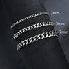 2021  Trendy Cuban Chain Men Bracelet Classic Stainless Steel 3/5/7mm Width Chain Bracelet For Men Women Jewelry Gift