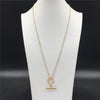 2021 Trendy Gold Color Plating T bar O bar Pendant Necklace For Women Girl Unique Special Party Jewelry