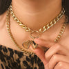 2021 Vintage Opens Pendant Necklace Bohemian Female Double-layer Necklaces for Women Hip hop Gold Cuban Chain Link Jewelry