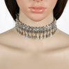 2021 Vintage Rhinestone Choker Necklace for Women Boho Ethnic Style Retro Carved Neck Chokers Maxi Necklace Collares