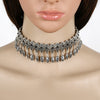 2021 Vintage Rhinestone Choker Necklace for Women Boho Ethnic Style Retro Carved Neck Chokers Maxi Necklace Collares