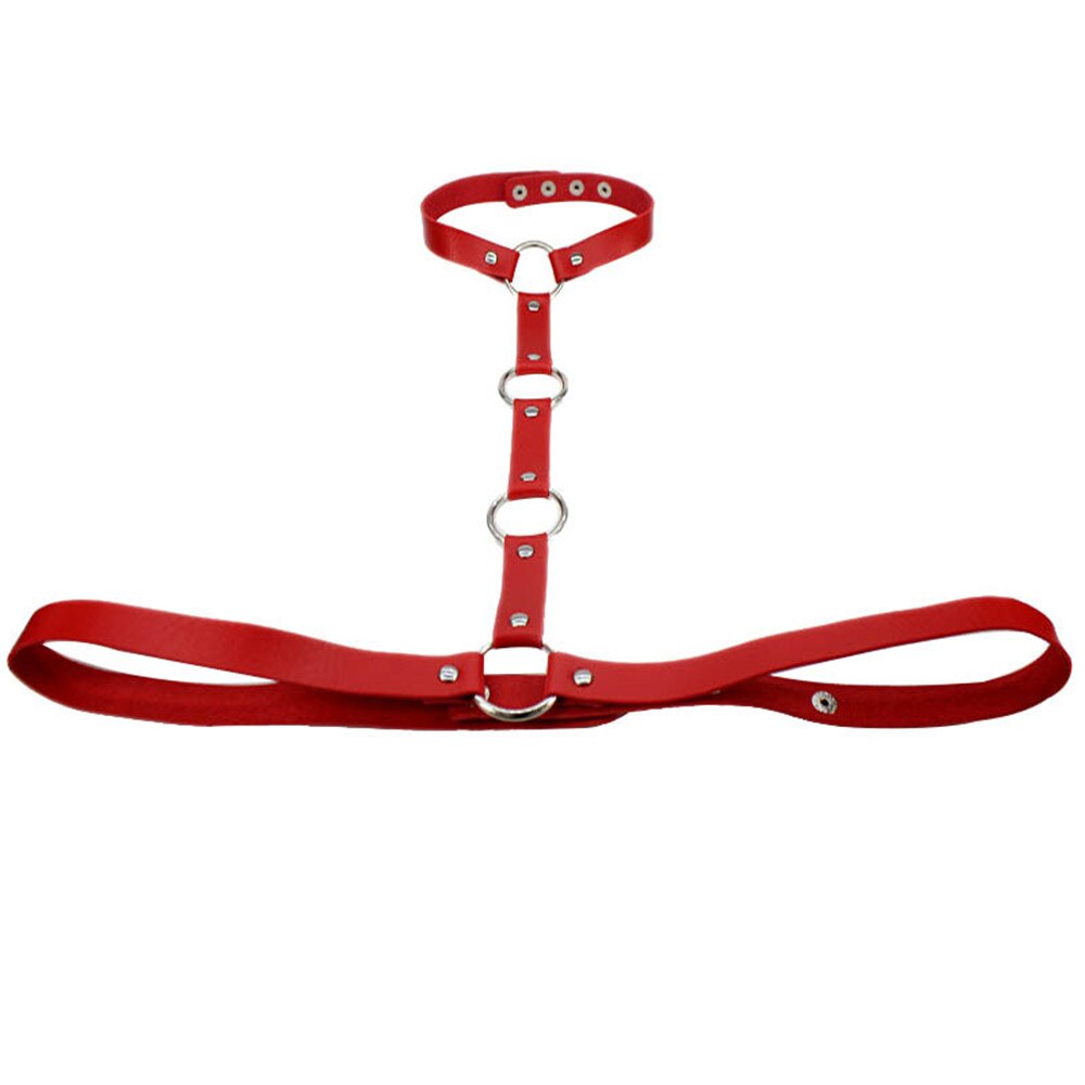 2021 Women Sexy O-Ring Red Garters Leather Women Body Bondage Harness Waist Belt Straps Suspenders Belt  Jewelry