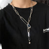 Exaggerated personality metal lock women's pendant alloy simple hip-hop long chain necklace women's accessories gift