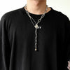 Exaggerated personality metal lock women's pendant alloy simple hip-hop long chain necklace women's accessories gift