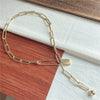 Exaggerated personality metal lock women's pendant alloy simple hip-hop long chain necklace women's accessories gift