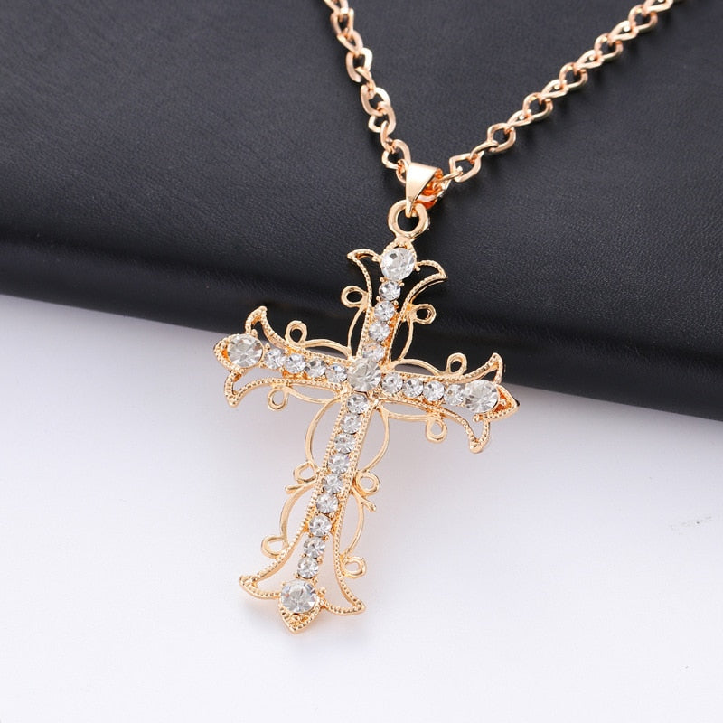2021 saint light cross pendant necklace for women statement necklace trendy hip hop punk jewlery gift