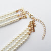 2021 style 3 layers strand handmade short pearl necklace,Gold-color 3R pearl beads neck clavicle necklace for women