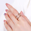 2022 STRA Letters Chunky Open Rings For Woman Gold Silvery Cubic Zircona Ring Hollow Adjustable Female Finger Rings Jewelry Gift