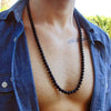 2021 Simple  Matte Bead Necklace For Men Classic Handmade Natural Strand Beads Men Necklace  Jewelry Gift
