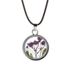 2021 Simple Round Glass Pendant Necklace Real Natural Dried Flower Necklace For Women Charm Gift Jewelry