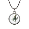 2021 Simple Round Glass Pendant Necklace Real Natural Dried Flower Necklace For Women Charm Gift Jewelry