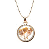 2021 Simple Round Glass Pendant Necklace Real Natural Dried Flower Necklace For Women Charm Gift Jewelry